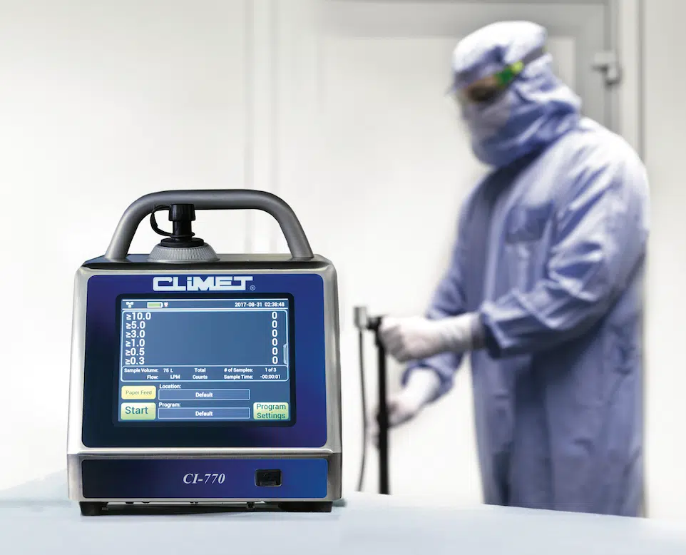 Compteur de particule CLIMET CI-770 pour le contrôle d'atmosphère en salle blanche