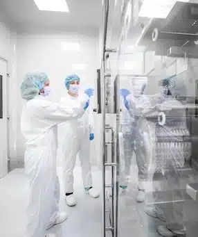 Deux femmes dans une salles propre